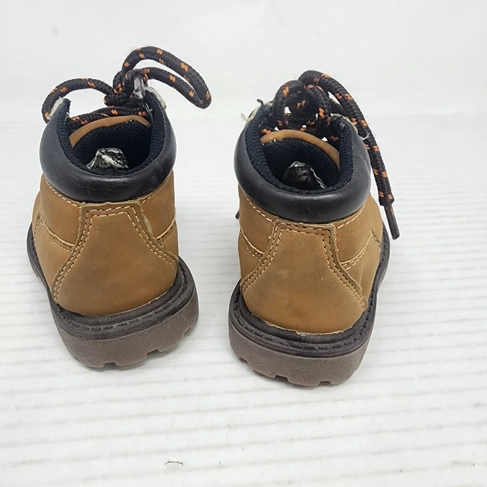 Route 66 Ankle Boots Toddler Boys 2M Brown Lace Up Padded Collar Lug Sole Great